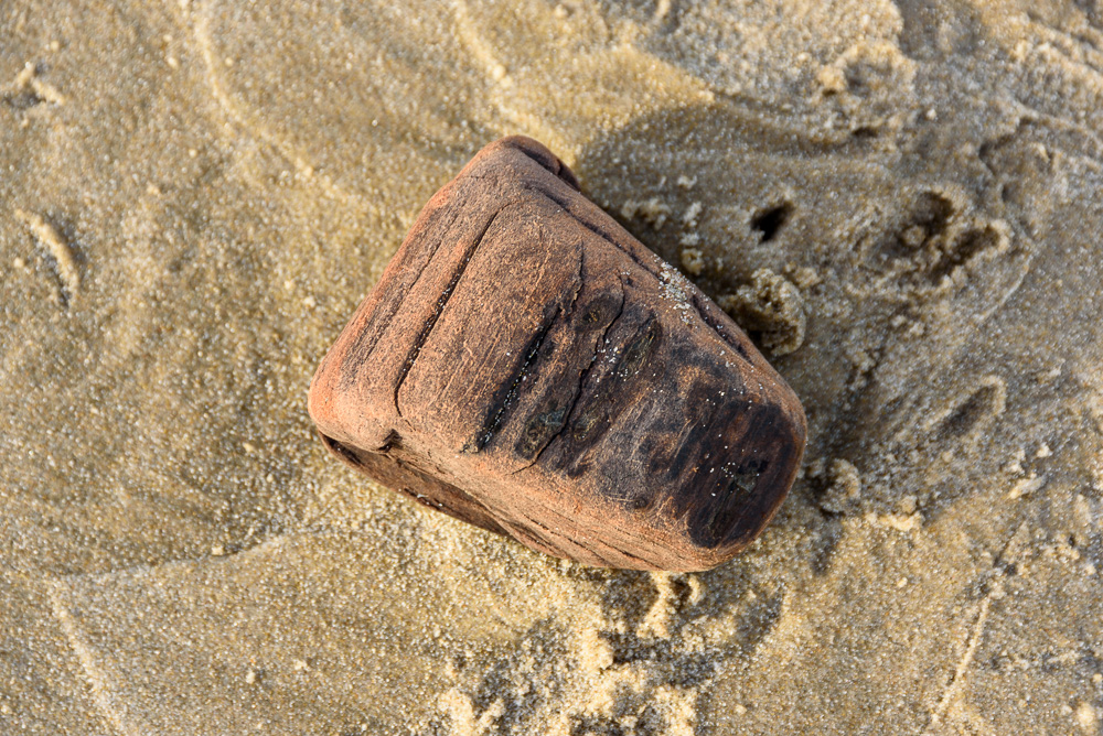 aangespoeld hout op strand